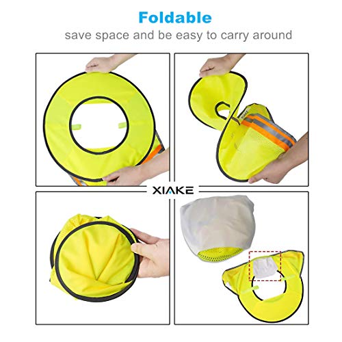 Image of XIAKE Hard Hat Sun Shade Full Brim Mesh Sun Shield High Visibility, Neon Yellow, 1 Pack