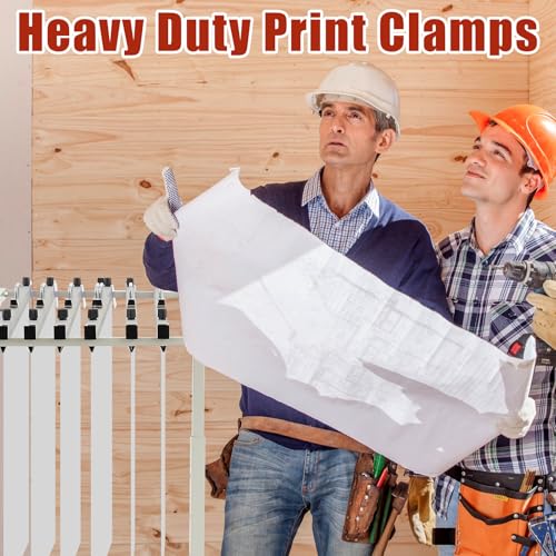 Estune 6 Pcs Blueprint Hanging Clamps Binding Strips Storage for Construction Paper Poster Plans Drawings Arts(36 Inches)