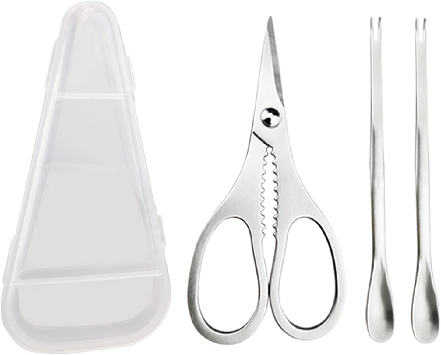 Seafood Tools Set 3-Piece Household Seafood Tools Stainless Steel Seafood Scissors Seafood Fork and Pickaxe Essential Tools for Seafood Lovers Lobster Tools for Eating
