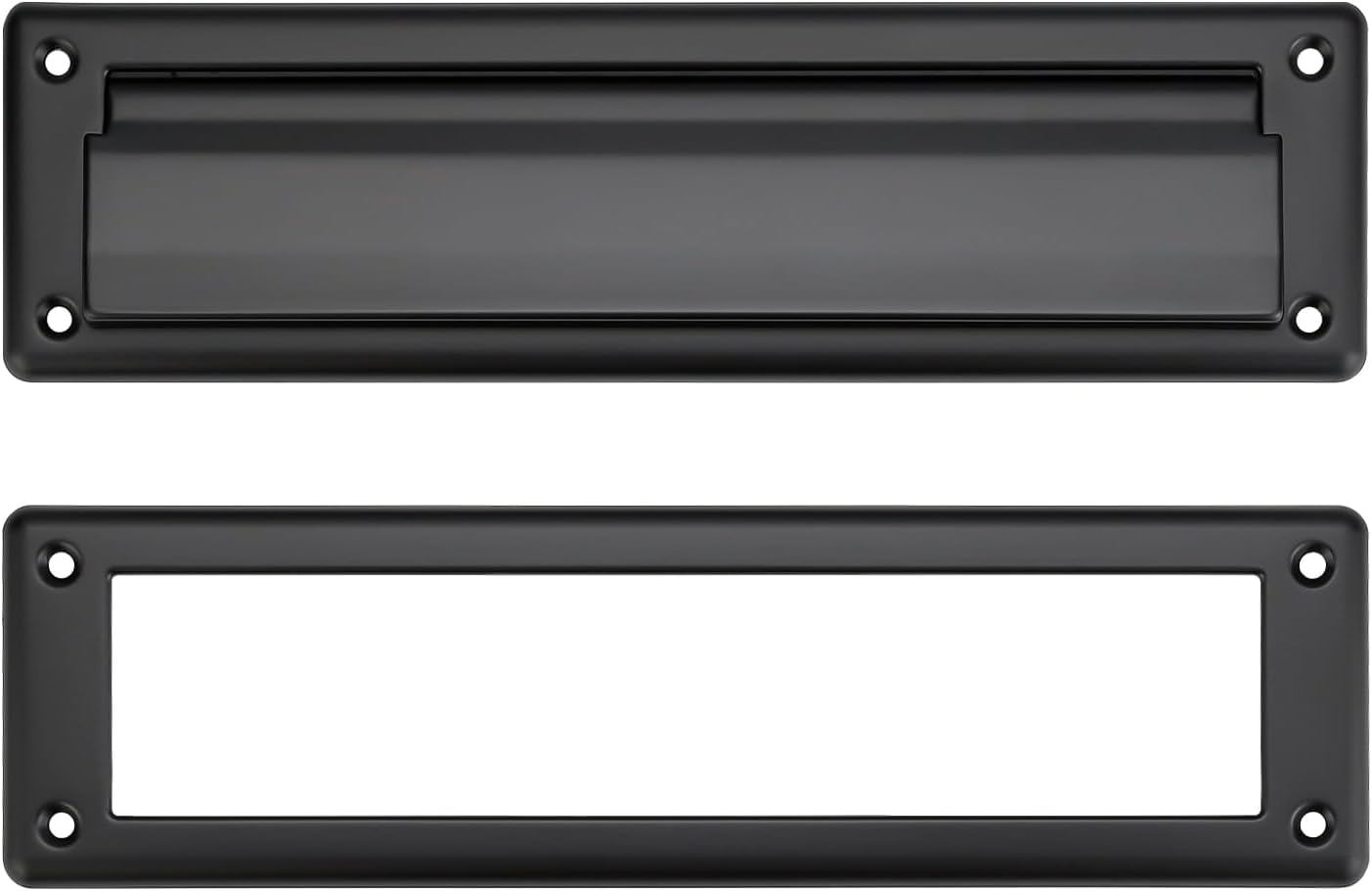 Mail Slot for Front Door, Door Mail Slot Solid Brass 13 Inch with Solid Brass Internal Frame, Matte Black,1 Pack