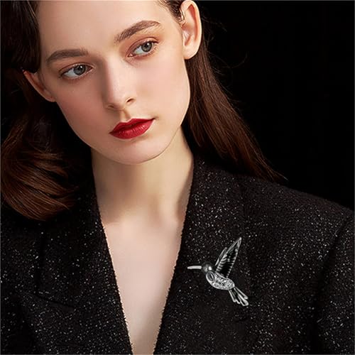 Image of coadipress Colorful Birds Brooch Pins Crystal Rhinestone Branch Bird Brooch Cute Enamel Animal Magpie Hummingbird Pin Fashion Jewelry Accessories Gifts