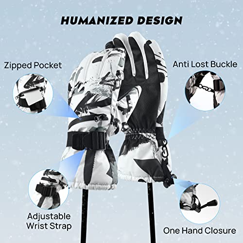 Atercel Ski Gloves Men Women Waterproof, 2022 Updated Touchscreen Snow Gloves, Snowboard Gloves For Cold Weather(Green, Medium) #TOP5