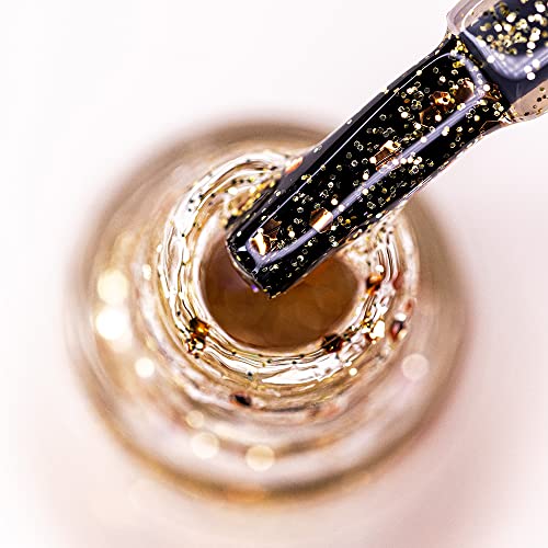 Esmalte Risqué Livre para Brilhar Glitter Dourado Chega e Arrasa 8ml
