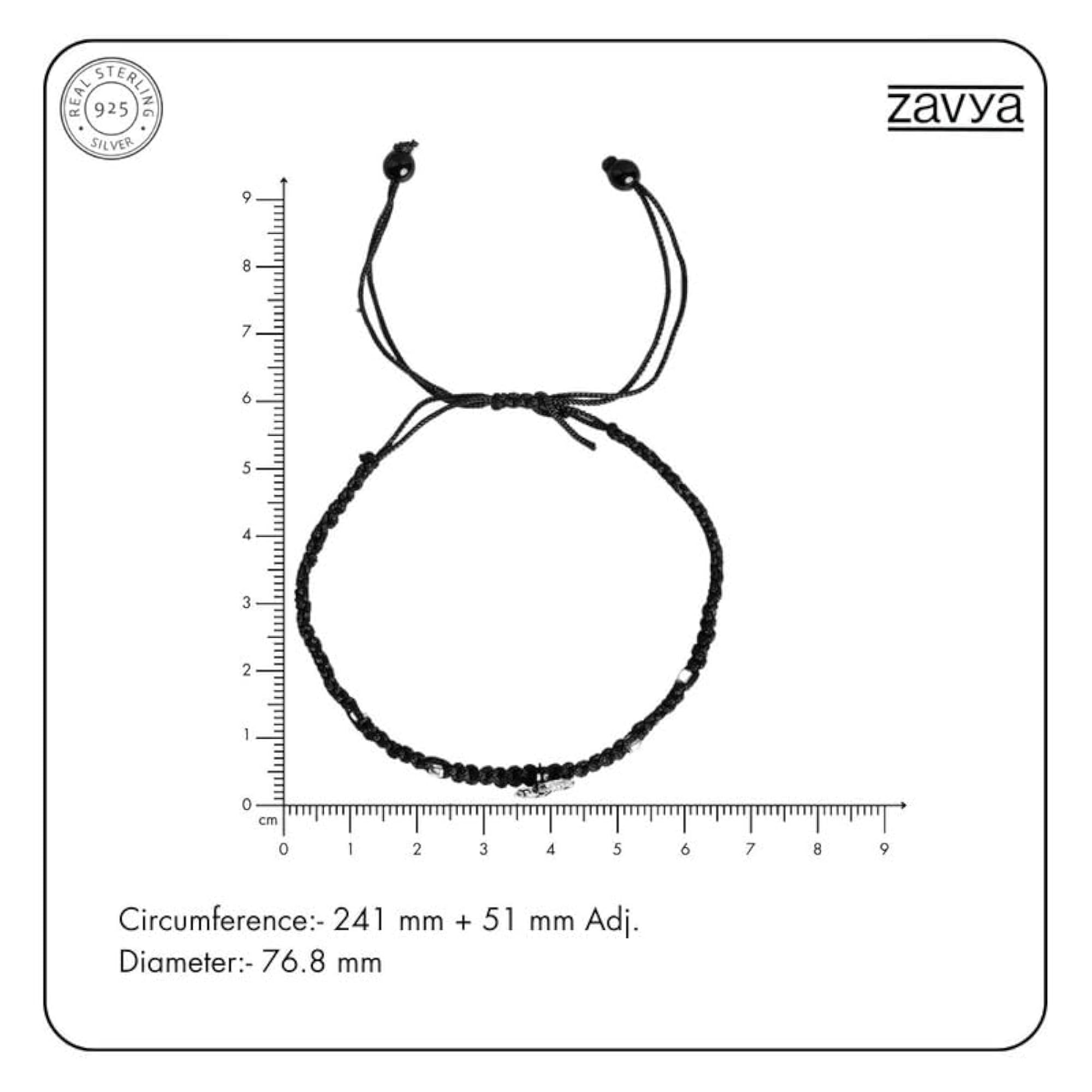925 Silver Rhodium Plated Peacock Thread Anklet (PAIR)