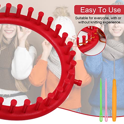 image for Aeelike Round Knitting Set - Circle Knitting Loom, Hook and Plastic Ne