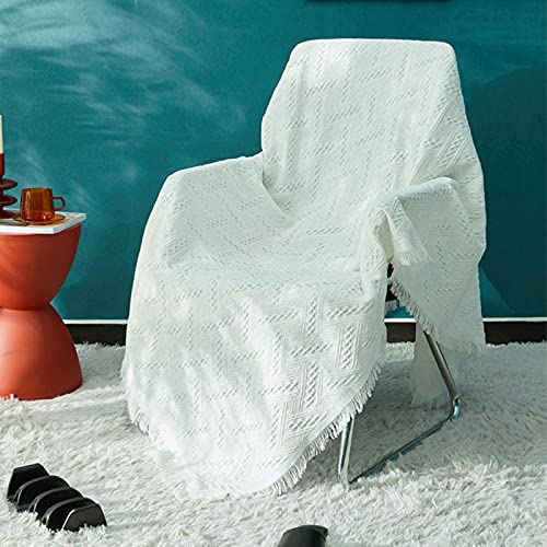 Fantasy Garden White Throw Blanket,Throw Blanket With Tassel For Couch, Sofa,Bed And Picnic,Decorative Cozy Travel Blanket Large Cream Throw Blanket (White, 90X100) #TOP3