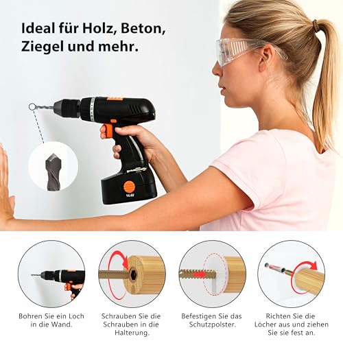 Fahrrad Wandhalterung aus Bambus – Fahrradhalterung Wand für MTB und Citybike – Rennrad Wandhalterung & Rennrad Halterung Wand mit Gummiauflage – Robuster Bike Wall Mount mit 15 kg Tragkraft