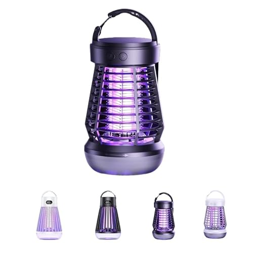 zap Zone Defender Original -All-Protection Mosquito Lantern Shockproof, Waterproof & 2-in-1 Design, Rechargeable Indoor/Outdoor Light for Safe Use in Home, Garden and Camping (J10-Black)