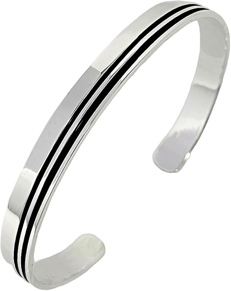Amazon.com: VN Jewelry Classic Men's Silver bangle Bracelet