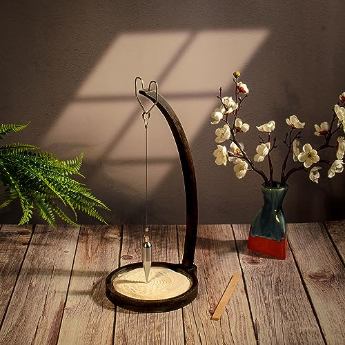 Kihomi Desktop Wooden Sand Pendulum | Magical Pendulum for Office and Home Decoration | Relaxing and Healing Creative Pendulum with Wood Level Gravity Science and Toy Ornament Birthday Gift (Black)