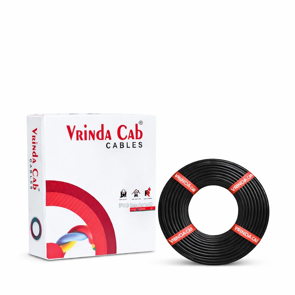 VRINDACAB Multi-Strand Copper Flame Retardant House Wire (0.75mm Gauge) | PVC Insulated Pure Copper Wire | Electric Wire Cable for Industrial and Domestic Connections (Black, 90 meter)-image-43