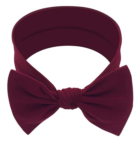 BABYGIZ Diademas para bebé niña, de algodón, hechas a mano, con lazos, accesorios para el cabello infantil (granate, 1)