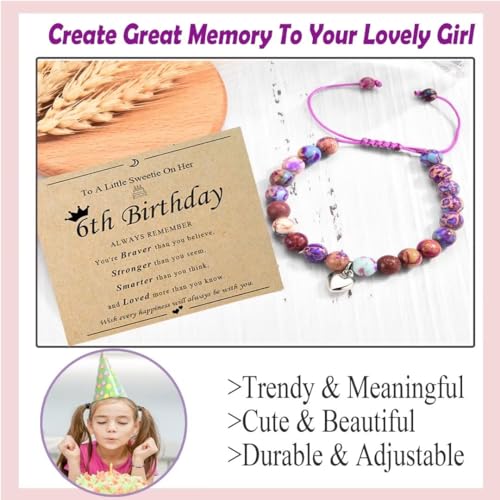 Image of 6th 7th 8th 9th 10th 11th 12th 13th Birthday Gifts for Girls Bead Bracelet for Daughter /Granddaughter /Niece /Friends /Sisters