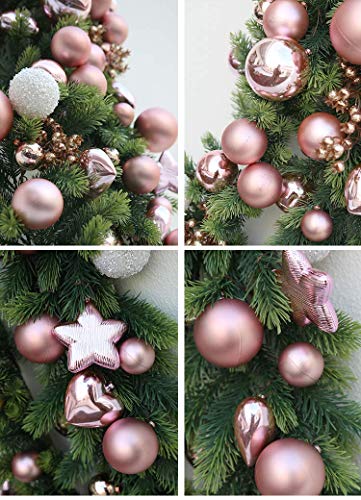 Ams Plastic Christmas Ball Ornaments Exquisite Colorful Balls Decorations Pendant Pack Of 34Pcs (40Mm, Pink) #TOP4