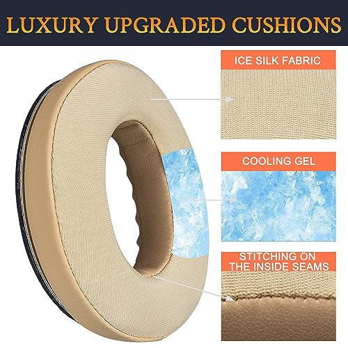 SoloWIT Cooling-Gel Earpads Cushions for Bose Headphones Replacement Ear Pads for Bose QuietComfort 15 QC15 QC25 QC2 QC35/Ae2 Ae2i Ae2w/SoundTrue & SoundLink Around-Ear & Around-Ear II (Beige) - Image 3