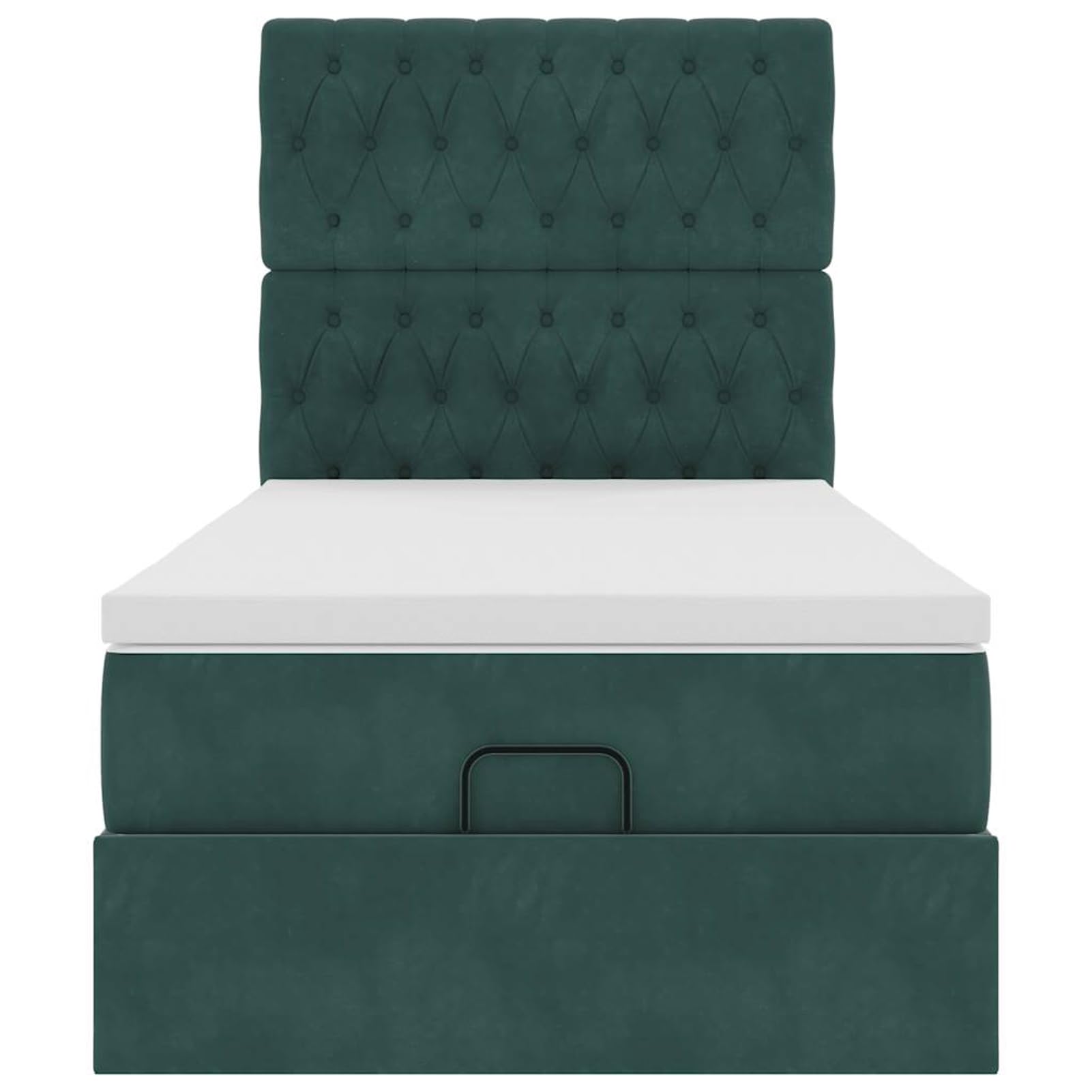 Struttura Letto Pouf con Materassi, Materiale Velluto Morbido, Materasso a Molle Insacchettate, Supporto Personalizzato, Vano Portaoggetti, Sollevamento Idraulico, 80x200 cm, per Camera da Letto