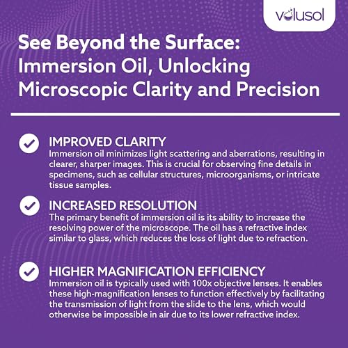Volu-Sol Microscope Immersion Oil-Type A (Low Viscosity), Safe for All Lenses, Precision PP Polycone 150 centisokes - Microscopy Clarity for Microscope Slide |Clear Vision (30 ml /1 oz - Pack of 12) - Thumbnail 4