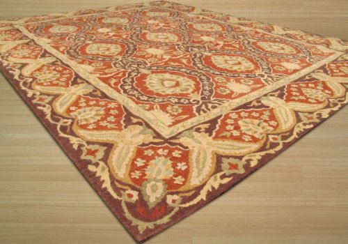 Eorc Ie31Rd Hand Tufted Twisted Wool Khyber Rug, 6 By 9-Feet, Rust #TOP1