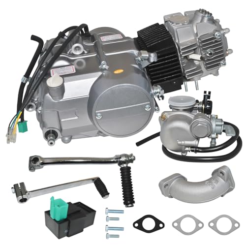 125CC 4 Stroke Engine Motor Kit Single Cylinder with Air-Cooled Motor Engine Pit Dirt Bike ATV Quad Kit Manual Clutch Complete Kit for Honda XR50 XR70 CRF50 CRF70 Motorcycle Spark Plug A7TC (125CC)