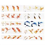 Aabellay 10PCS 3D Goldfish Koi Pond Clear Film Sticker Simulation Resin Decorative Sticker DIY Gold...
