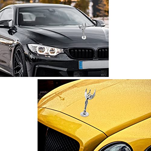 Image of Goddess Hood Ornaments for Cars Angel Logo Car Front Bonnet Stand Cars Metal Stickers Universal 3D Emblem Badge Auto Sticker Symbol Ornament for Trucks Vehicle (Goddess Chrome)