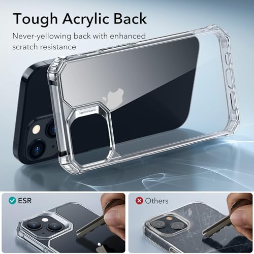 ESR for iPhone 15 Case, Military-Grade Protection with Shock-Absorbing Corners, Scratch-Resistant and Anti-Yellowing Acrylic Back, Slim Protective Phone Case, Air-Armor Series, Clear