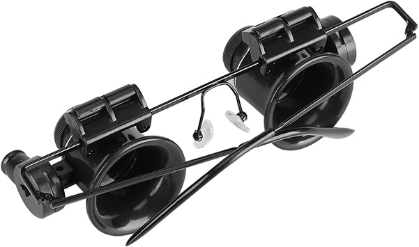 Headband magnifier with LED light, professional 20X magnifier for close, reading working hour repair jeweler tool magnifier