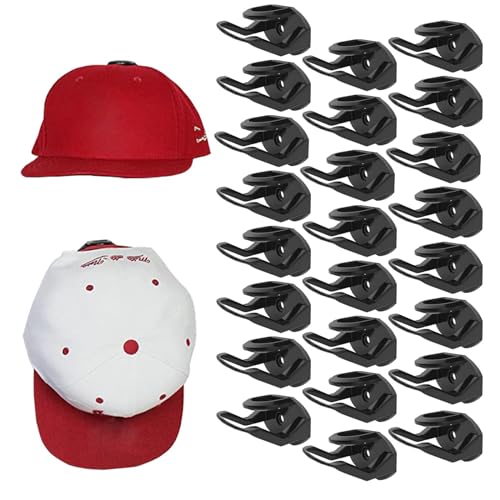 RUIPBOTE 24 Pack Adhesive Hat Hooks for Wall，Hat Rack for
