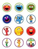 Cakecery Sesame Street Elmo Cookie Monster Abby Bert Ernie Big Bird Edible Image Cupcake Cookie Topper 2' cupcake (12 pieces/sheet)