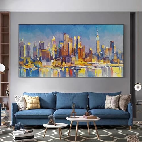 Affiches et impressions abstraites de bâtiments urbains sur toile de 55x110cm sans cadre - 2