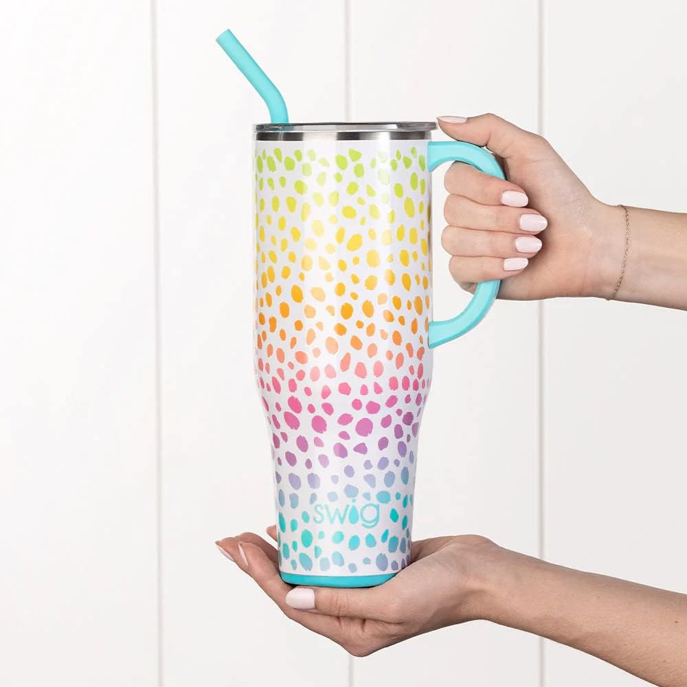 Swig Life 40oz Mega Mug, 40 oz Tumbler with Handle and Straw, Cup Holder Friendly, Dishwasher Safe, Extra Large Insulated Tumbler, Stainless Steel (Wild Child) - Image 3