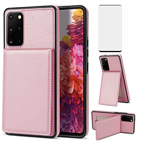 Étui Samsung S20 Plus rose gold avec protège-écran verre et porte-carte