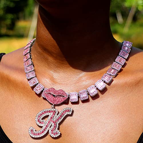 VIDAKUSA Cursive Initial Cuban Link Necklace #TOP29