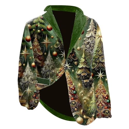 Divertido árbol de Navidad en chaqueta de pana de manga larga para celebraciones 3