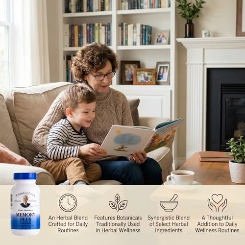 Image of Christopher's Original Formulas Memory Plus Herbal Blend - Brain Supplements for Memory & Focus - Supports Cognitive Function, Energy, & Alertness