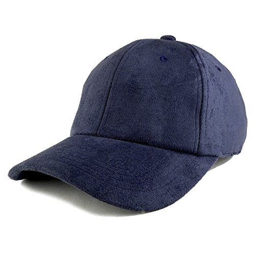 Image of Trendy Apparel Shop Plain Faux Suede Leather Adjustable Structured Baseball Cap