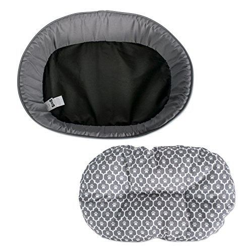 Bone Dry Lattice/Stars & Stripes Design Pet Bed, Oval Small - 22 X 17 X 7, Lattice Gray #TOP6