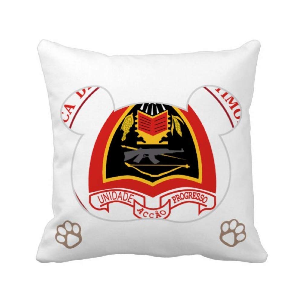 Housse de coussin carrée ours Dili East Timor pour canapé salon chaleureux