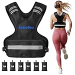 Adjustable Weighted Vest for Women and Men, 4-10lb Weight Vest with 6 Ironsand Weights, Body Weight Vest Exercise Set with Reflective Strip for Strength Training and Workout