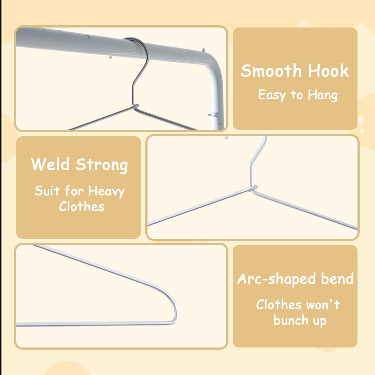 Urby 20 Inch Heavy Duty Aluminum Extra Large Hangers, Ideally Used as Plus Size Hangers for Heavy-Duty Clothes, Jackets, Shirts, Oversized Coats, Dresses and Etc. 10pk