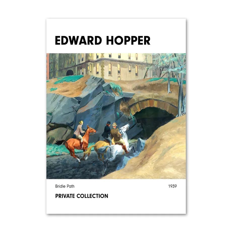 Affiche d'exposition Edward Hopper peinture rétro sur toile 40x60cm sans cadre pour salon