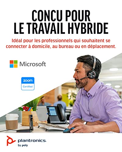 Plantronics Voyager Focus 2 UC casque sans fil + station de charge (Poly) – Active Noise Cancelling (ANC), longue durée… - Les Beatles, Paul McCartney, John Lennon, RIngo Starr, George Harrison Plantronics Voyager Focus 2 UC casque sans fil + station de charge (Poly) - Active Noise Cancelling (ANC), longue durée… – Image 3