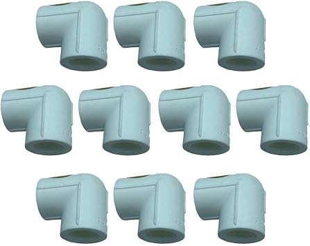 10 Packs of PPR Pipe Fittings, 90/45 Degree Heat Fusion Elbows, Material, Smooth Water Flow, Seamless Joints, Widely Used in Building Systems, Hot Trending - 20mm 90 Degree, White