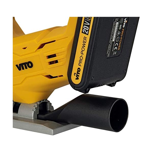 VITO 20V Akku Stichsäge mit Akku und Ladegerät HCS/HSS, PRO-Power 4-Wege Pendelsystem, 2,0Ah Akku, 45°Schnittwinkel, 0… – Bild 5