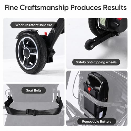 Image of 25 lbs Carbon Fiber Electric Wheelchair with Remote & Rear Controls for Adults, 29-Mile Range with Dual Batteries, Stable Front-Folding Lightweight Power Chair, Airline Approved Travel Chair, Black