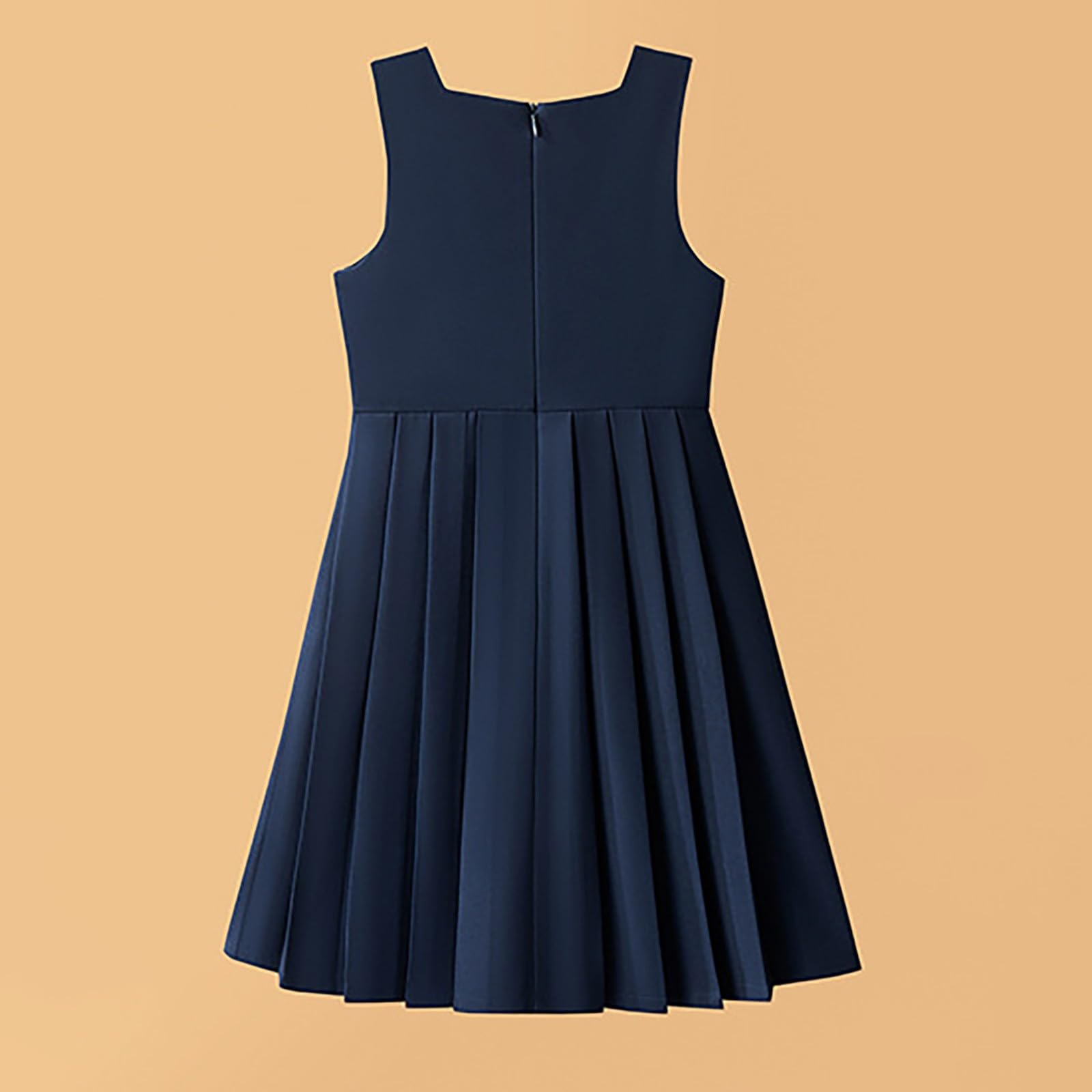 Vestido Escolar Plisado de Estilo británico para niñas, Corte en A, sin Mangas, Ideal para actuaciones de Danza.