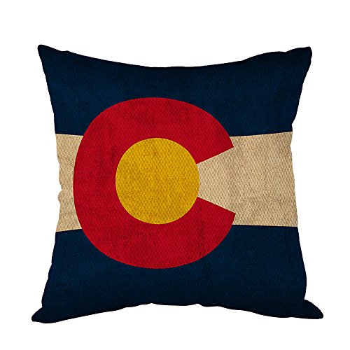 Moslion Vintage Colorado State Flag Pillow,Home Decorative Throw Pillow Cover Cotton Linen Cushion for Couch/Sofa/Bedroom/Livingroom/Kitchen/Car 18 x 18 inch Square Pillow case Moslion Vintage Colorado State Flag Pillow,Home Decorative Throw Pillow Cover Cotton Linen Cushion for Couch/Sofa/Bedroom/Livingroom/Kitchen/Car 18 x 18 inch Square Pillow case