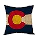 Moslion Vintage Colorado State Flag Pillow,Home Decor Throw Pillow Cover Cotton Linen Cushion for Couch/Sofa/Bedroom/Livingroom/Kitchen/Car 18 x 18 inch Square Pillow case