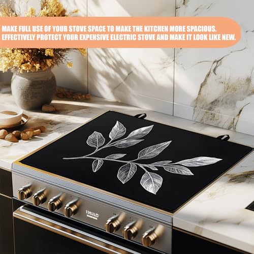Image of Anti-Slip Electric Stove Top Cover, Foldable Heat-Resistant Glass Stove Top Cover Protector, Multi-Scenario Use Dish Drying Mat 30 inchx21 inch