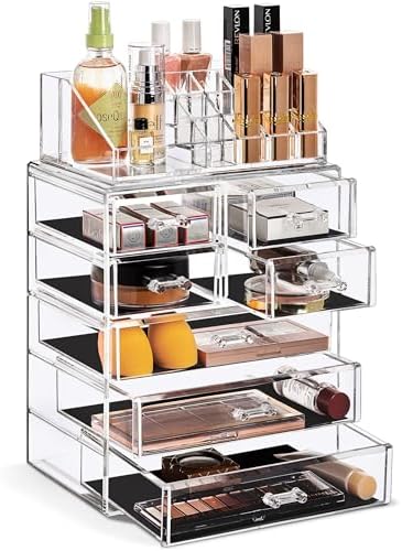 Sorbus Acrylic Makeup Organizer Set, 7-Drawer Vanity & Countertop...